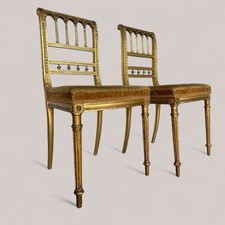 Pair of Antique Gilt Salon Chairs