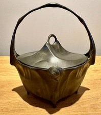 Good Art Nouveau Jugendstil Pewter Lidded Box By Hugo Levin Kyser Zinn 4472 1900