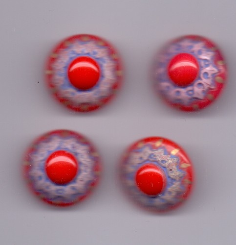 Four vintage glass - buttons, - 