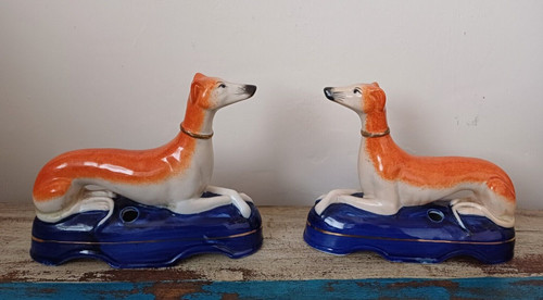 Pair vintage ceramic - ,