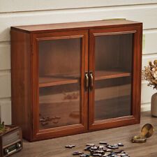 Retro Wooden Small Cabinet Wall Mounted Storage Shelf Desktop Display Cupboard