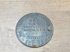 VINTAGE BRASS PLAQUE ECCLES LAMPS TYPE 6RS SAFETY LAMPS MINING