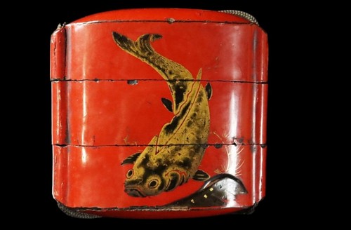 Antique japanese inro - inro, red