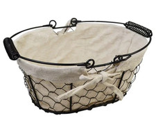 Black Chicken Wire Basket Oval
