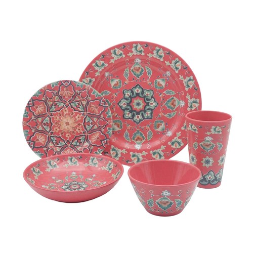 Melamine red tuscany dinner - red,