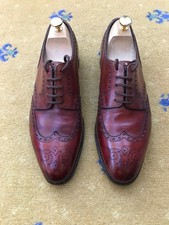 John Lobb Hayle Shoes Lace Up Brown Leather Derby Brogue Mens UK 8 US 9 EU 42