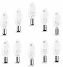 10 X  40W Classic Clear SBC B15 B15d Candle Light Bulbs, Small Bayonet Cap UK