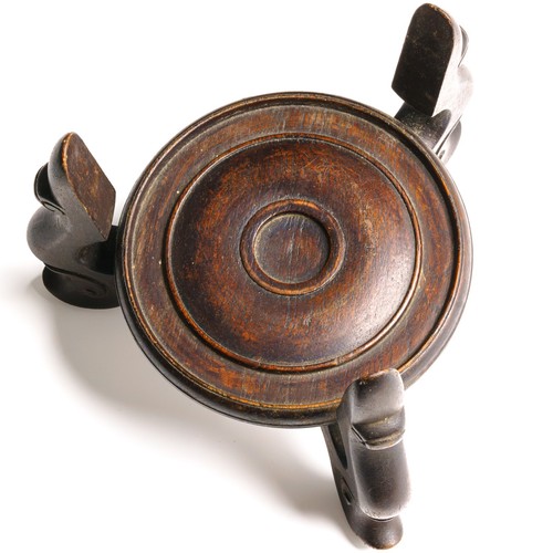 Chinese carved wood stand vase - carved,