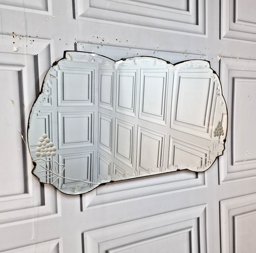Vintage frameless wall mirror - vintage,