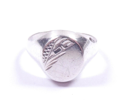 Vintage signet ring oval - oval, face