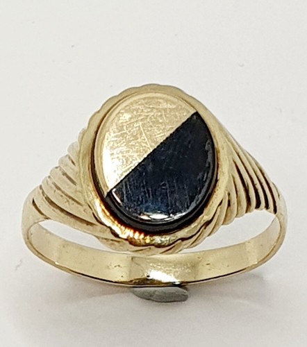 9ct gold half onyx - 9ct,