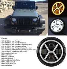 2X 7" LED H4 Lights For Jeep