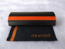 Used- Orange black magnetic glasses /sunglasses case & cloth-proceeds to charity
