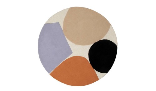 Carved geometric round wool - carved,