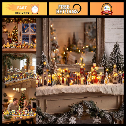 Lighted led christmas village - lighted,
