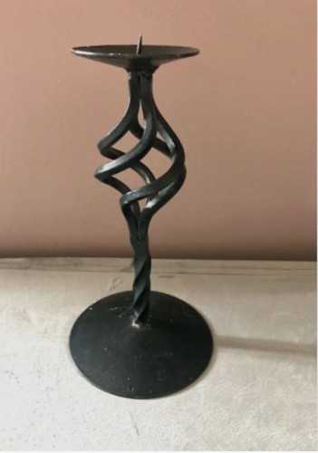 Wrought iron candle holder - iron,