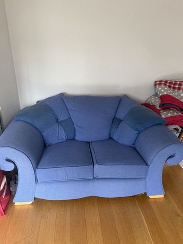 Blue fabric sofa with - fabric,