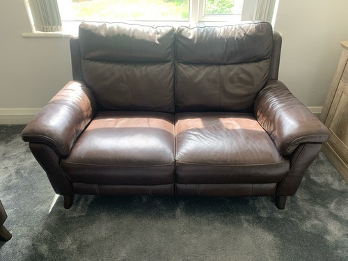 Dark brown leather recliner - dark,