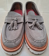 Grenson Tassle Loafers Grey Suede Extra light Commando Soles Size 5 New
