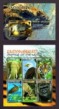 M28754 Montserrat 2008 Endangered Animals Set X6 +m/s UMM Sg 1343/9