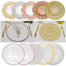 Glass charger plates - glass, 33cm