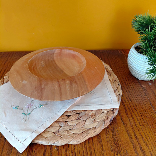 Round natural wooden - natural,
