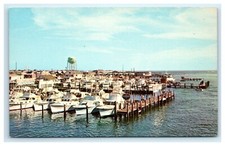 POSTCARD Ocean City's Famous Deep Sea Sport Fishing Fleet Maryland Boats Dock
