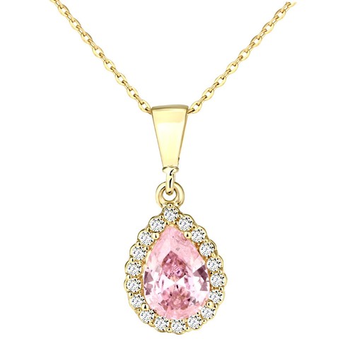 9ct yellow gold pink sapphire - yellow,