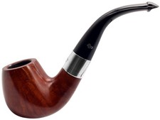 Peterson Deluxe Classic Terracotta Finish Silver Mount Bent Brandy Pipe (68-B)