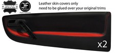 Black red leather front - leather,