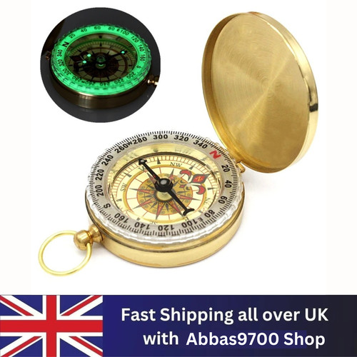 Pocket compass vintage brass - pocket,