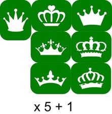 36 x |Crowns stencils glitter