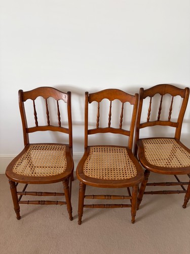 Victorian caned dining chair - chair,