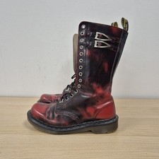 Dr Martens Vintage 1914 Mid Calf Red Leather England Boots Notched Welt Uk 5