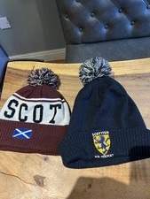 Beechfield Scotland Bobble Ice Hockey Cap And Scotland Devoted Bobble Cap Hat