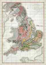  First geological map of Britain England Strata W Smith 1815 XL art poster print