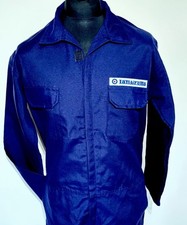 Superb Retro Lambretta Scooter Badged Zip Front Navy Overalls Size S 35-38"Chest