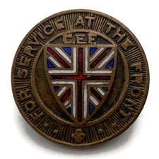 WW1 Canadian Expeditionary Force CEF For Service at the Front Lapel Badge Canada