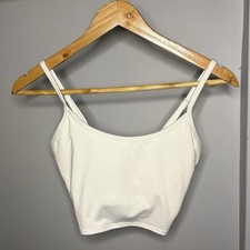 White Victoria’s Secret PINK Active Sport Bra/Crop Top With Shelf