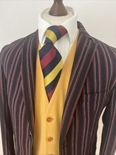 Boating Blazer Jacket Striped Men’s Mod 60’s Regatta Races Zara Man 38”