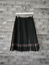 St Michael Pure New Wool Reversible Pleated Tartan Kilt Skirt UK12 Vintage Retro