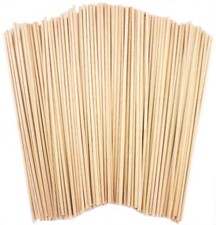 200 Round Wooden Wood Craft Sticks Dowl Stems for Kids 20cm x 3mm Burger