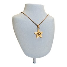 Versace Medusa Necklace Star Pendant Crystal Necklace Gold Coloured NEW