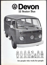 Volkswagen Transporter Devon 12 Seater Bus Mid 1970s UK Market Foldout Brochure