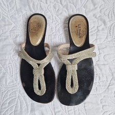 LK Bennett silver braided silver sandals Size 38 UK 5