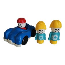 VINTAGE MATCHBOX LIVE N LEARN LITTLE PEOPLE FIGURES AND CAR