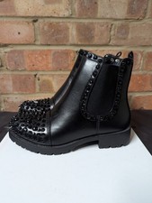 Studded Black Ankle Boots Goth