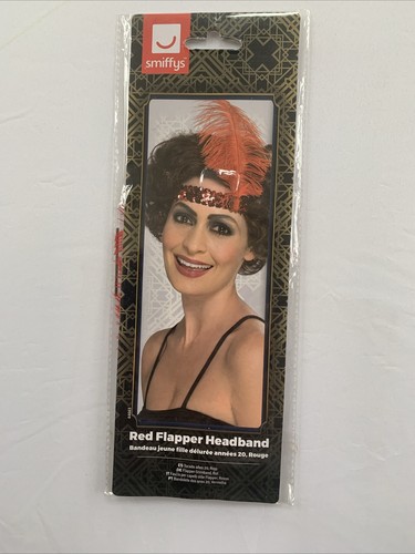 Ladies red sequinned headband - red,