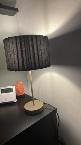 Black and gold table - black, lamp
