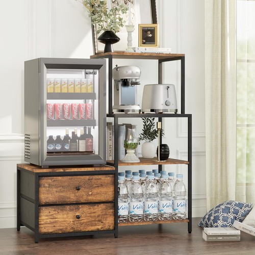 Mini fridge stand bakers rack - fridge,